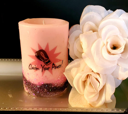 3pc Breast Cancer Awareness Pillar Candle Set