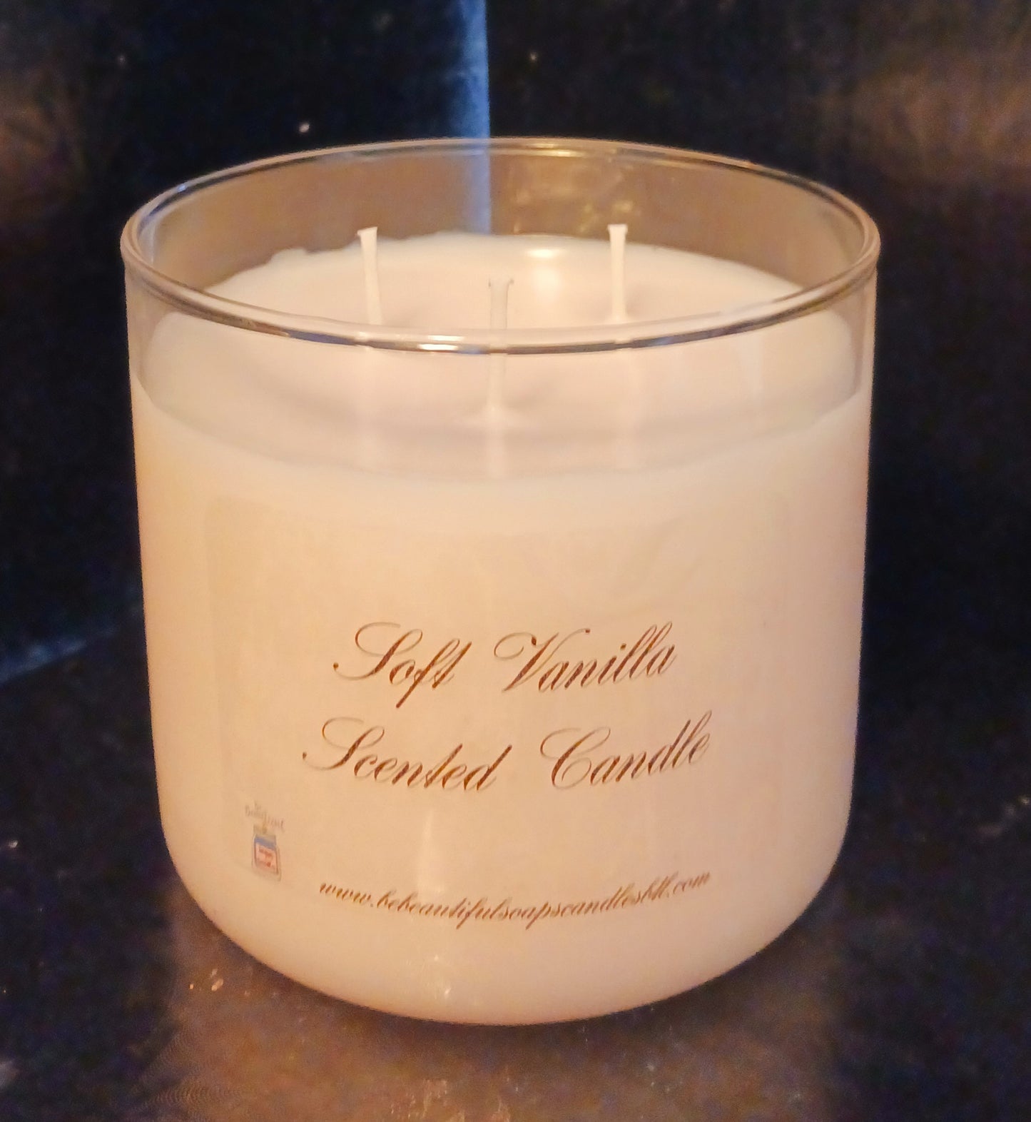 Soft Vanilla 3 wick Scented Candles