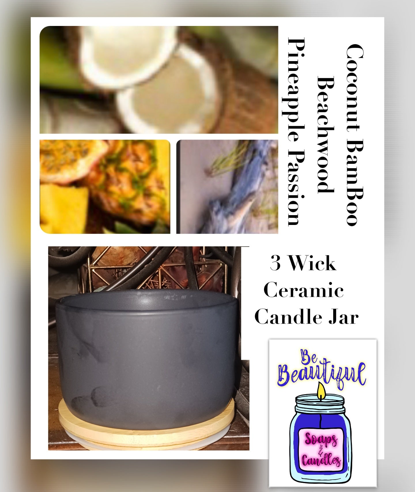 3 Wick Scented Ceramic Candle