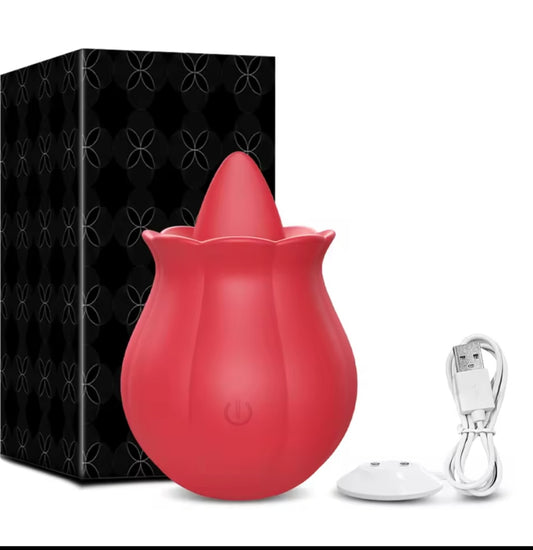 Rose Licking Dildo Vibrator Nipple Clitoral Stimulator