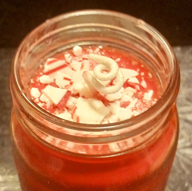 Twisted Peppermint & Vanilla Scented Mason Jar Candle