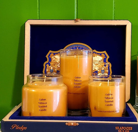 4 Pc Tobacco Candle Set